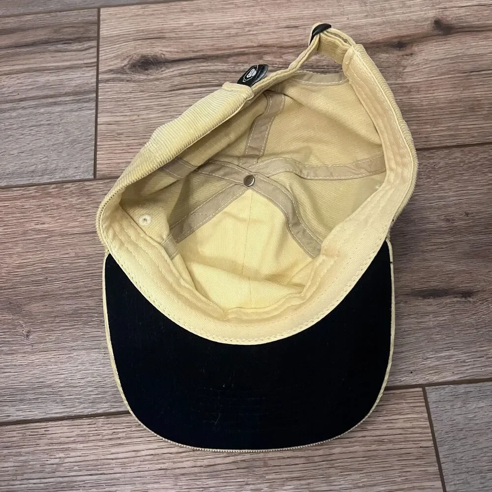Howler Bros Smiles Yellow Smiley Face Corduroy Strapback Hat One Size Adjustable